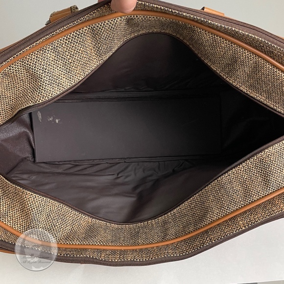 Vintage Pierre Cardin Carry On Bag Luggage Tan Tweed + Luggage Tag, Lock & Keys - Picture 7 of 8